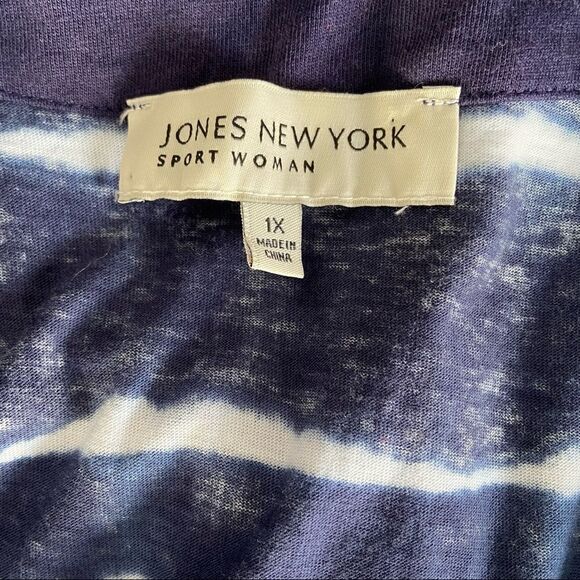 Jones New York blue tie die tank top 1X.  0098 - Picture 5 of 6